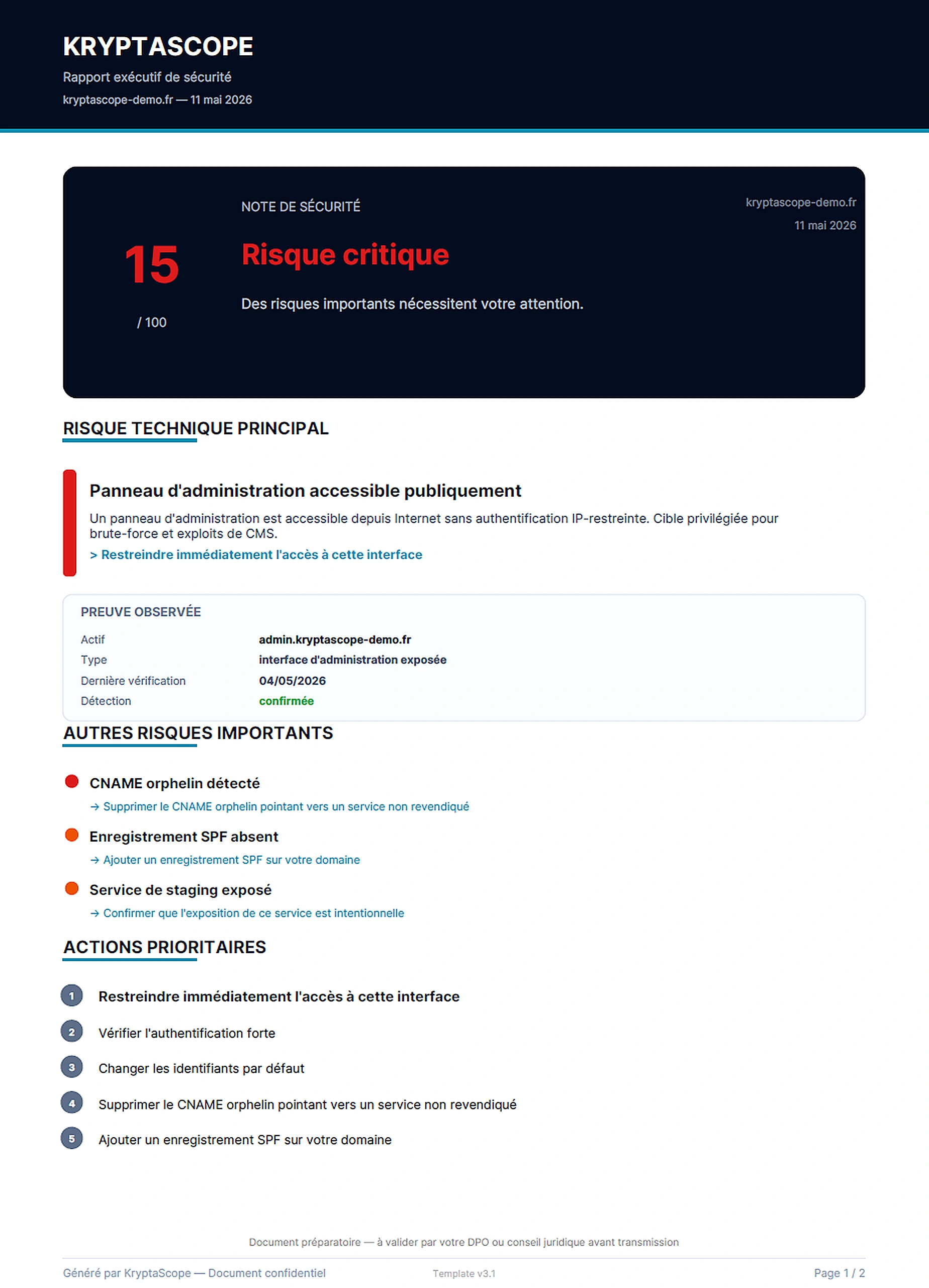 Rapport partageable — KryptaScope